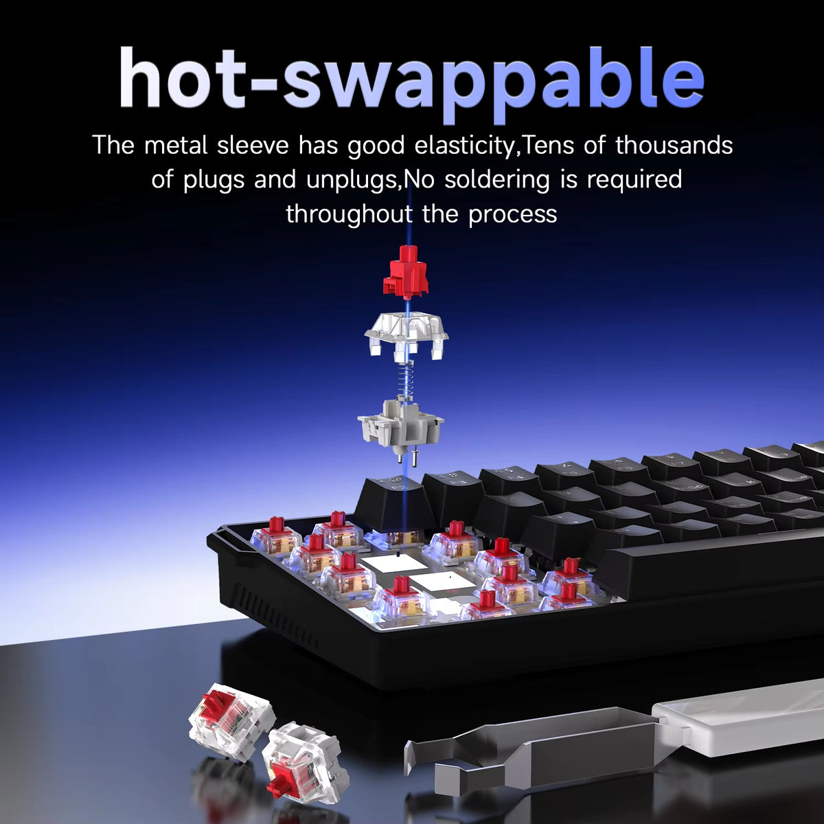NK61 Mechanical Wired Gaming Keyboard RGB Lighting Effects Supports Hot-Swappable 61 Keys Mechanical Gaming Keyboard