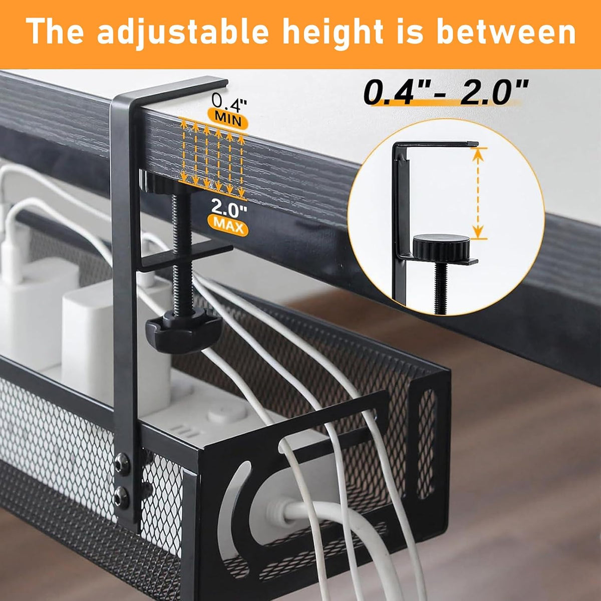 Cable Management, 25''/64CM Long under Desk Cable Management
