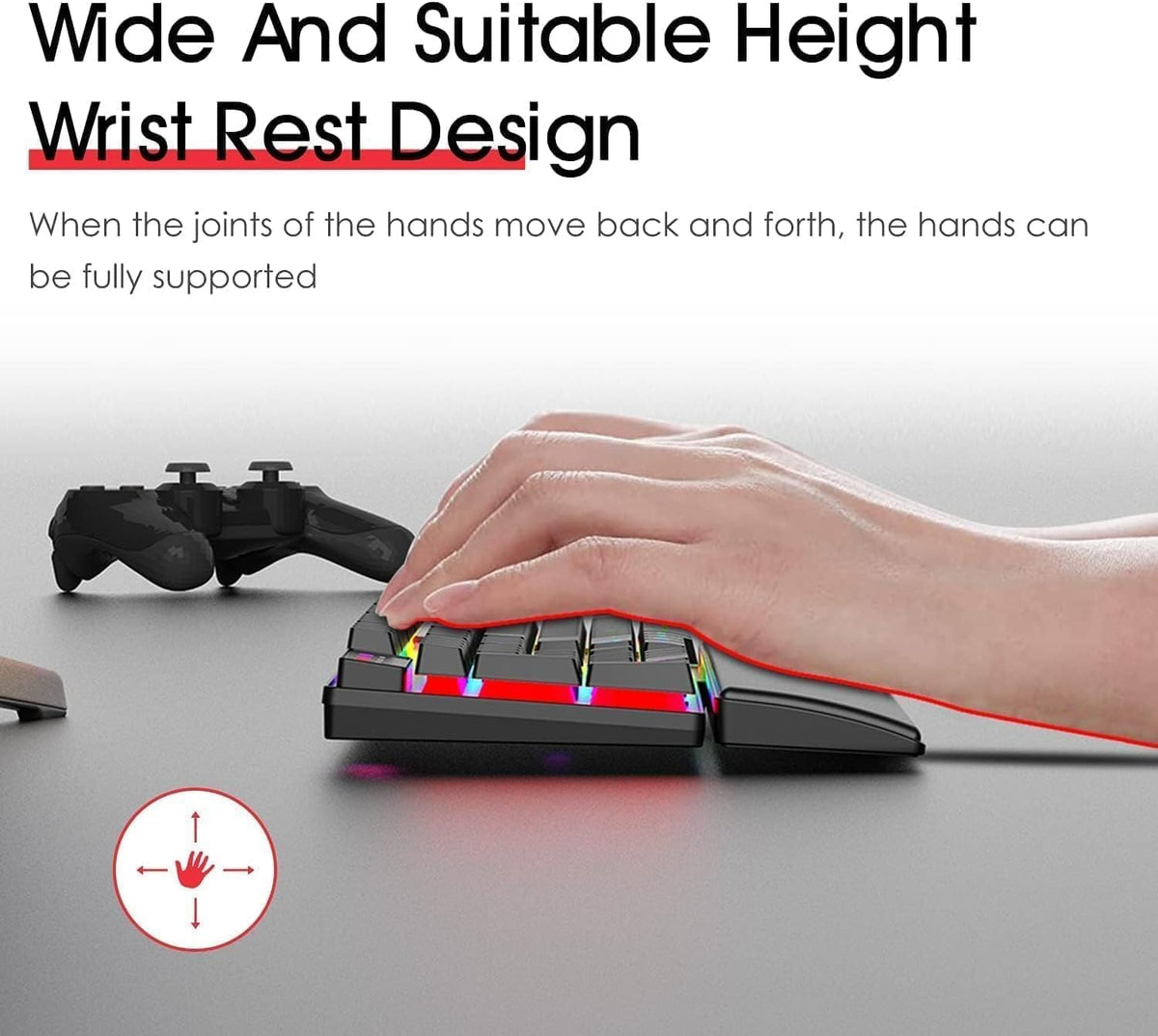 X Attack Shark Keyboard Wrist Rest for 60% Ultra-Compact Mini Mechanical Gaming Wireless Keyboard Aesthetic Ergonomic Approved Memory Foam Faux Leather Wrist anti Skid Wrist Support Cushion