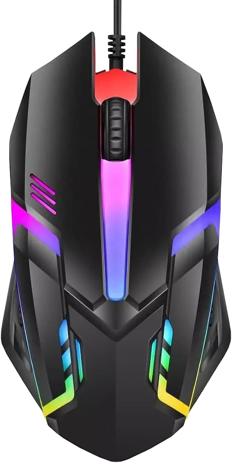 RGB Wired Computer Mouse, USB Wired Optical Mouse for Home and Office, 1000 DPI Accuracy, Optical Tracking, Easy Buttons, Ambidextrous Design, and Scroll Wheel, Compatible with Laptops, and Windows