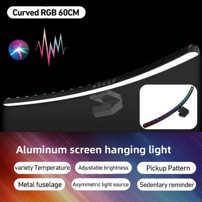 LED Monitor Light Bar USB Stepless Dimming Screen Hanging Lights Curved RGB Background Atmosphere Pickup Lamp Reading Gaming