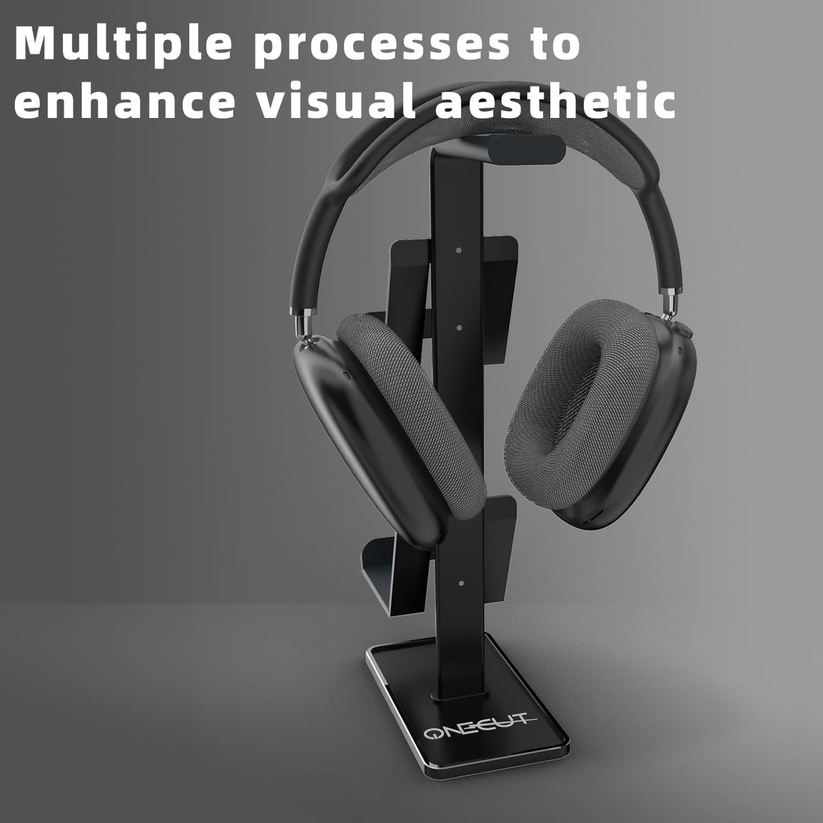 3In1 Headphone Holder Game Controller, Gaming Headset Stand, Dual Headphone Holder with Base (Black)