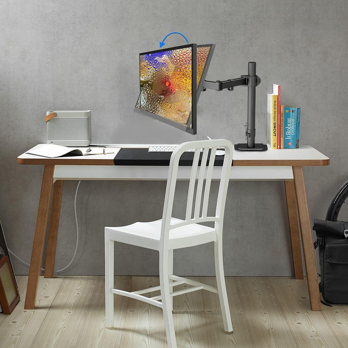 Single Monitor Arm Desk Mount for 13-32 Inch LCD LED Screens, PC Screen Stand for Desk up to 10Kg, VESA 75/100Mm Monitor Stands