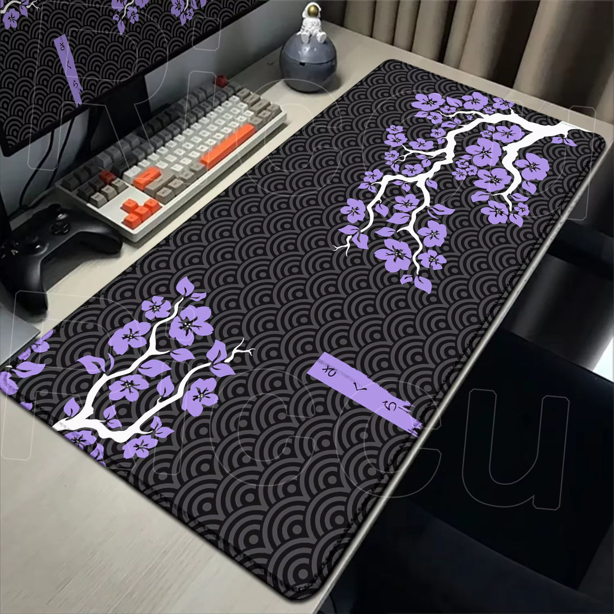 120X60Cm Large Mouse Pad Sakura Gamer Mousepad XXXL Mouse Mat Pc Accessories Rubber Desk Mat Purple Cherry Blossom Keyboard Mats