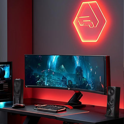 AC955 2 in 1 PC Speaker Soundbar Computer RGB LED Backlight Stereo Gaming USB 2 X 3W AUX 3.5 Mm