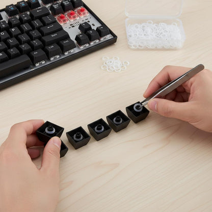200 Pcs O Rings Keyboard Clear Rubber Mechanical Keyboard O-Ring