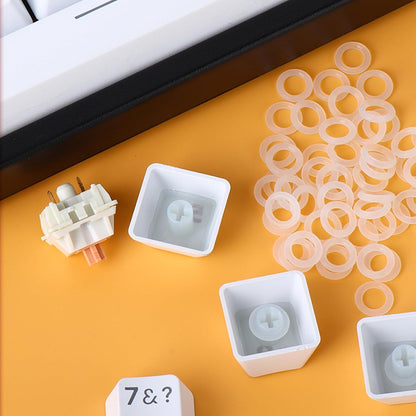 RUNJRX Keycap Puller Switch Puller Stainless Steel Keycap Removal Tool with 200 Pcs O-Ring Keyboard Dampeners for Mechanical Keyboard Mx Switch