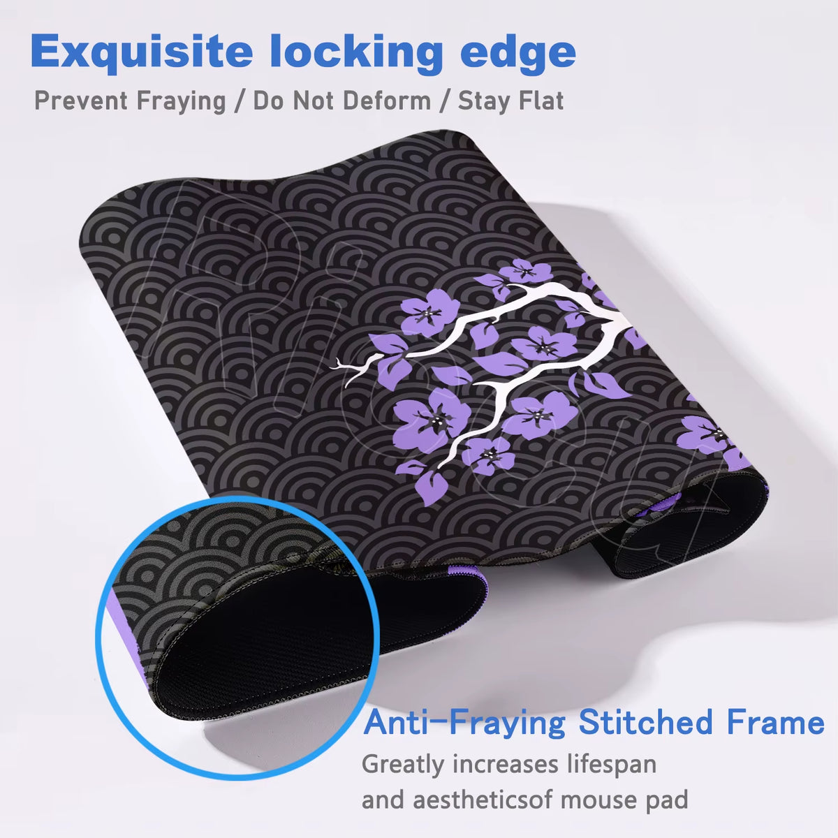 120X60Cm Large Mouse Pad Sakura Gamer Mousepad XXXL Mouse Mat Pc Accessories Rubber Desk Mat Purple Cherry Blossom Keyboard Mats