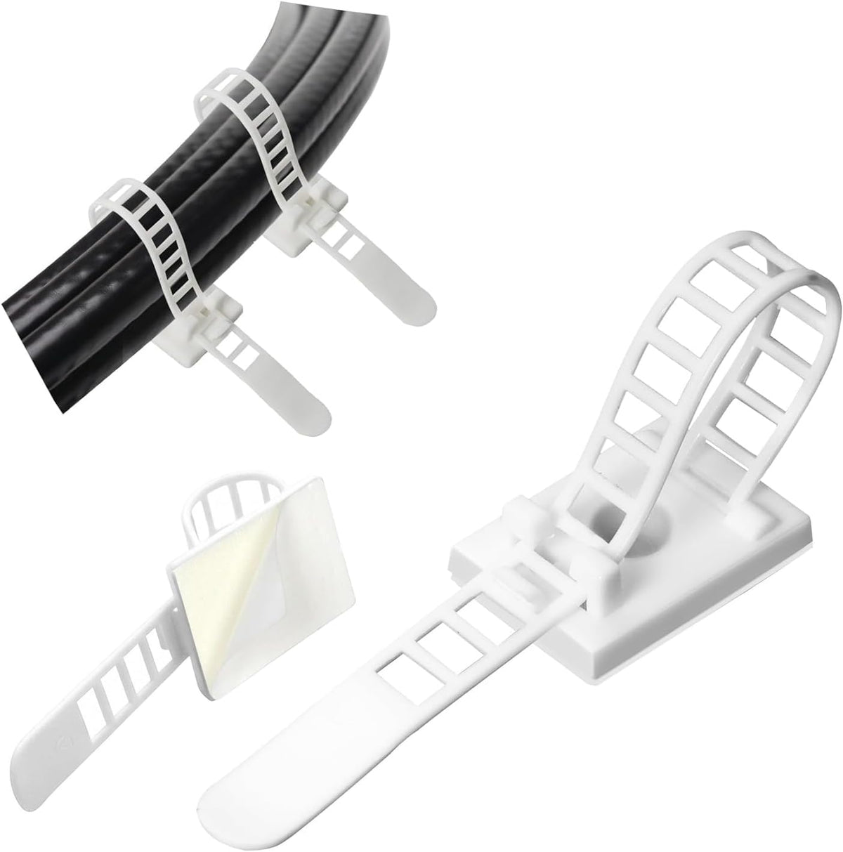80 Pack White Cable Clips,Self Adhesive Cable Management Ties