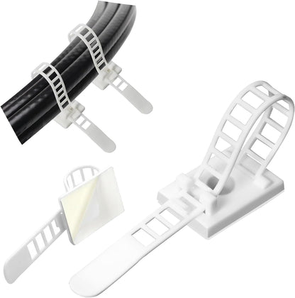 80 Pack White Cable Clips,Self Adhesive Cable Management Ties