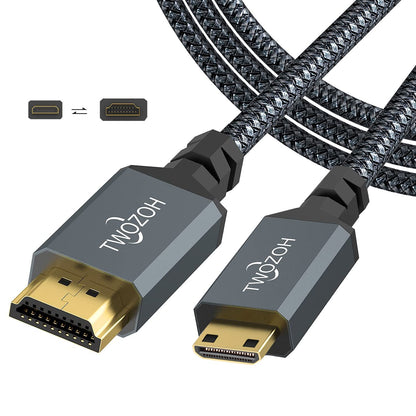 Mini HDMI to HDMI Cable 1M, 4K 60Hz High Speed HDMI to Mini HDMI 2.0 Braided Lead