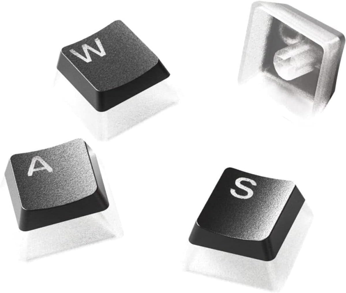 Prismcaps – Double Shot Pudding-Style Keycaps – Durable PBT Thermoplastic – Compatible with Most Mechanical Keyboards – MX Stems – Black (UK Layout)