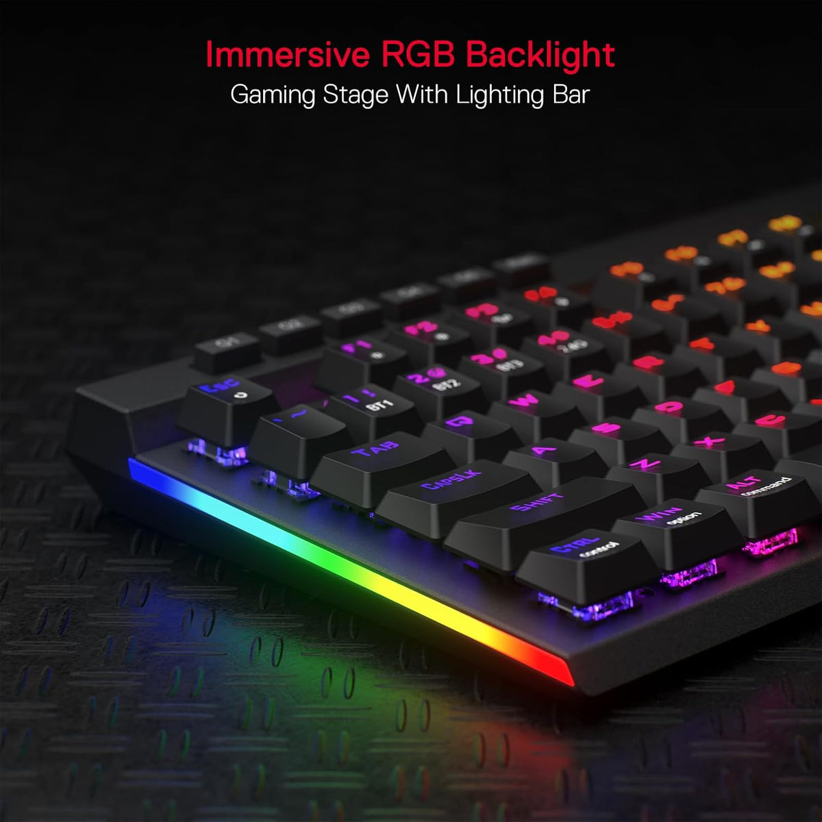 K580 PRO Wireless RGB Gaming Keyboard, 3-Modes 104 Keys Mechanical Keyboard W/Hot-Swap Socket, Dedicated Media Controls & Onboard Macro Recording, Linear Red Switch