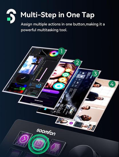 Stream Controller Studio Deck 6 Macro Keys, 4 Dials, 3 Buttons