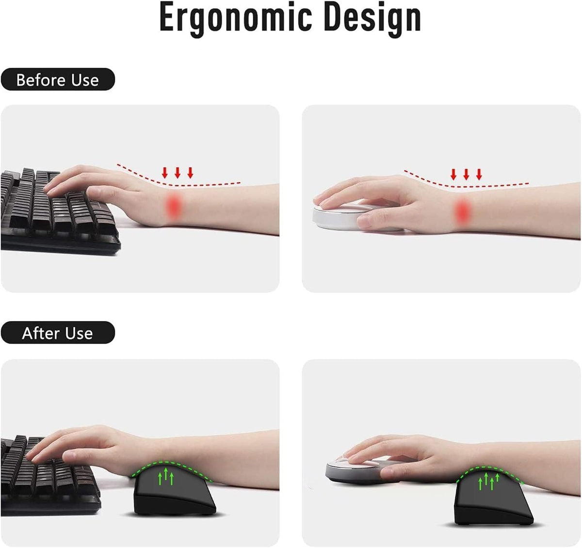 X Attack Shark Keyboard Wrist Rest for 60% Ultra-Compact Mini Mechanical Gaming Wireless Keyboard Aesthetic Ergonomic Approved Memory Foam Faux Leather Wrist anti Skid Wrist Support Cushion