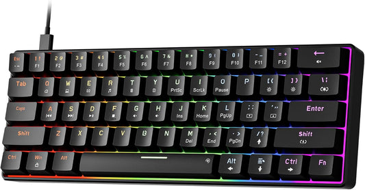 GM611 Gaming Keyboard,60% Percent Mechanical Keyboard Red Switches