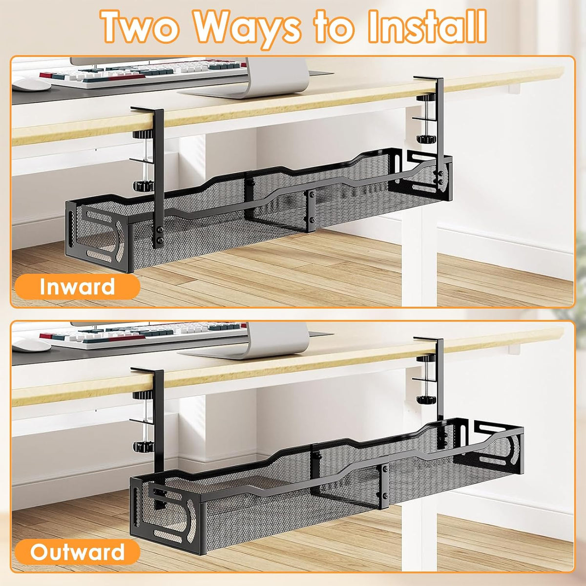 Cable Management, 25''/64CM Long under Desk Cable Management