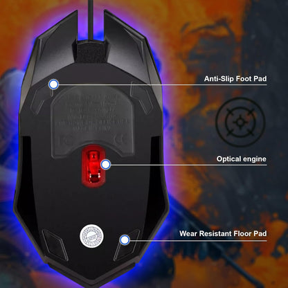 RGB Wired Computer Mouse, USB Wired Optical Mouse for Home and Office, 1000 DPI Accuracy, Optical Tracking, Easy Buttons, Ambidextrous Design, and Scroll Wheel, Compatible with Laptops, and Windows