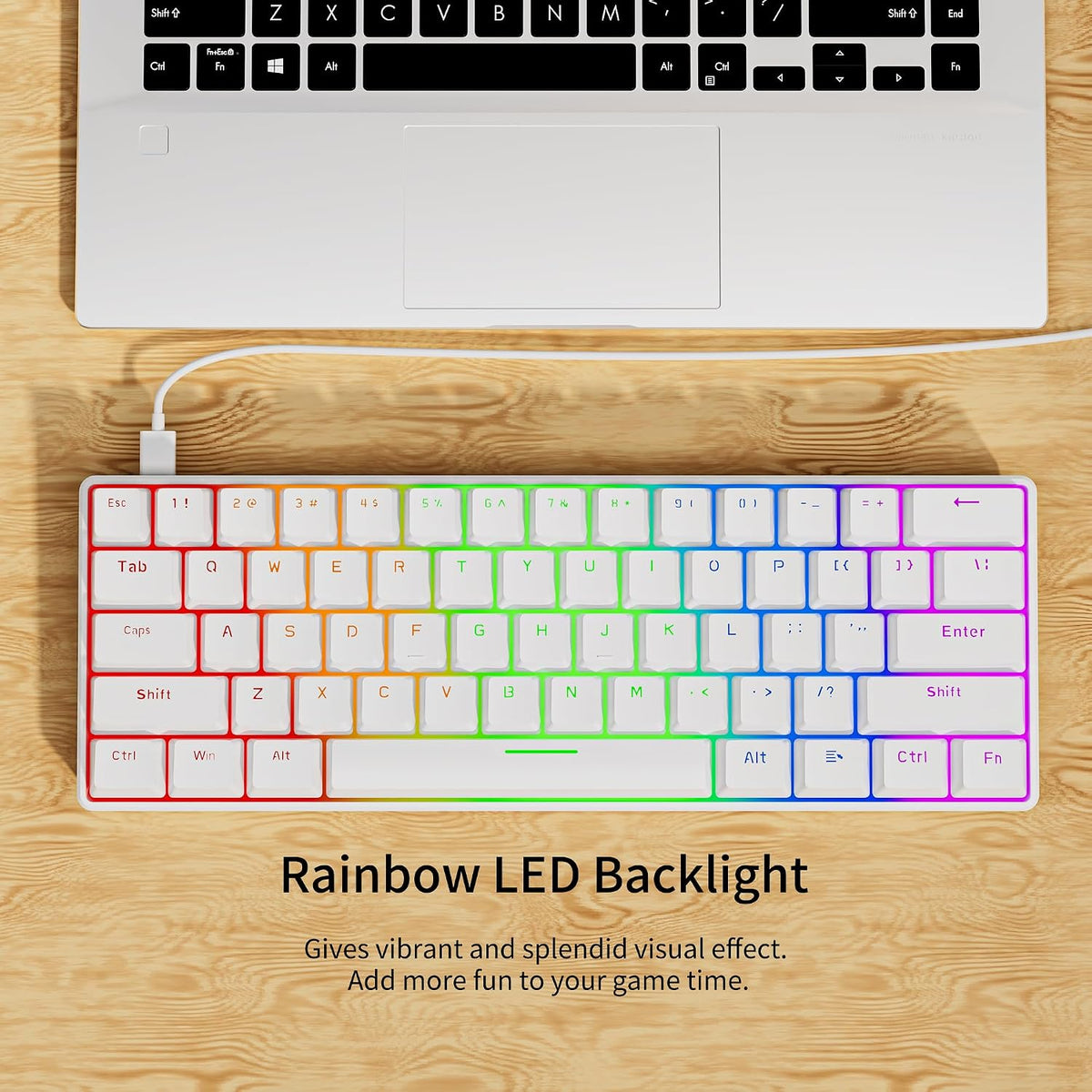 GM611 Gaming Keyboard,60% Percent Mechanical Keyboard Red Switches