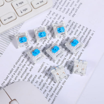 12 Pieces Blue Mechanical Keyboard Switches, 3 Pin Pre-Lubricated Clicky Key Switches, Dustproof and Waterproof Keyboard Accessories for Mechanical Gaming Keyboard