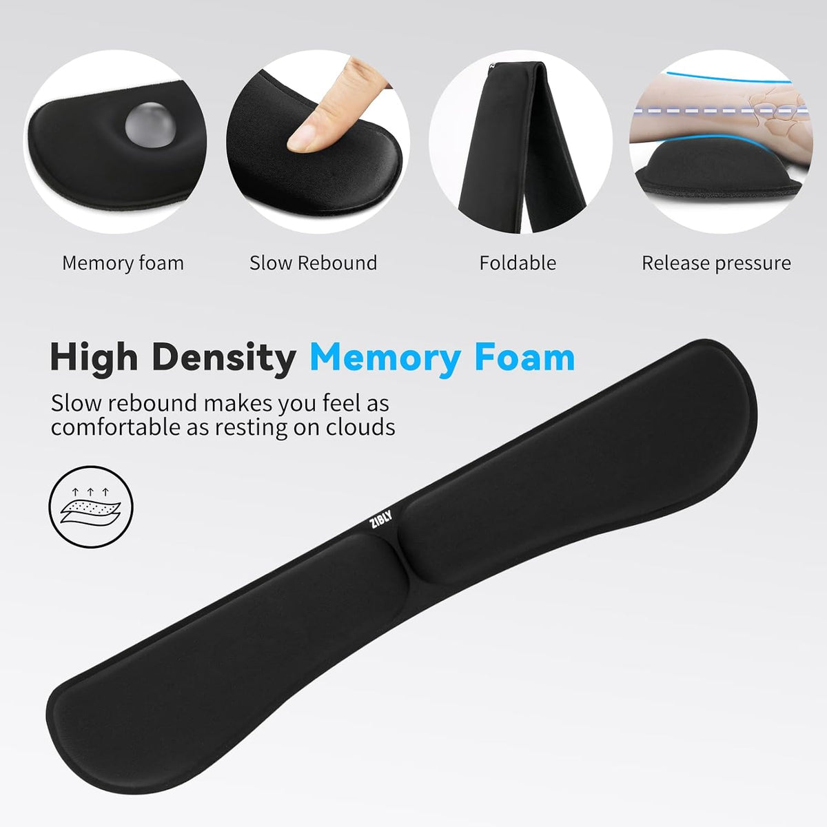Keyboard Wrist Rest - Anti-Skid Non Slip Ergonomic Wrist Support for Keyboard - Easy Typing, Pain Relief - Wrist Rest Keyboard Premium Memory Foam for Work from Home Gaming Computer Laptop