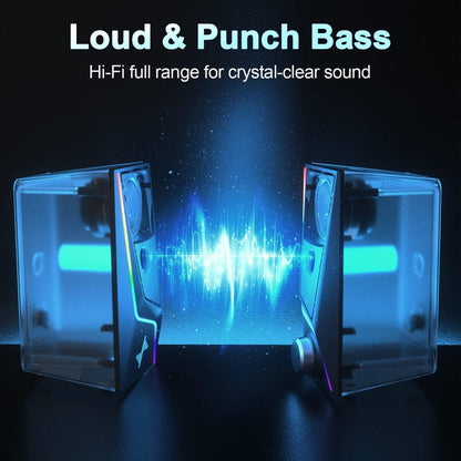 PC Speakers for Desktop, Computer Speakers with RGB Lighting