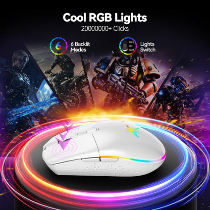 RGB Wireless Gaming Mouse 8000 DPI 6 Button, Wireless & Wired Mode