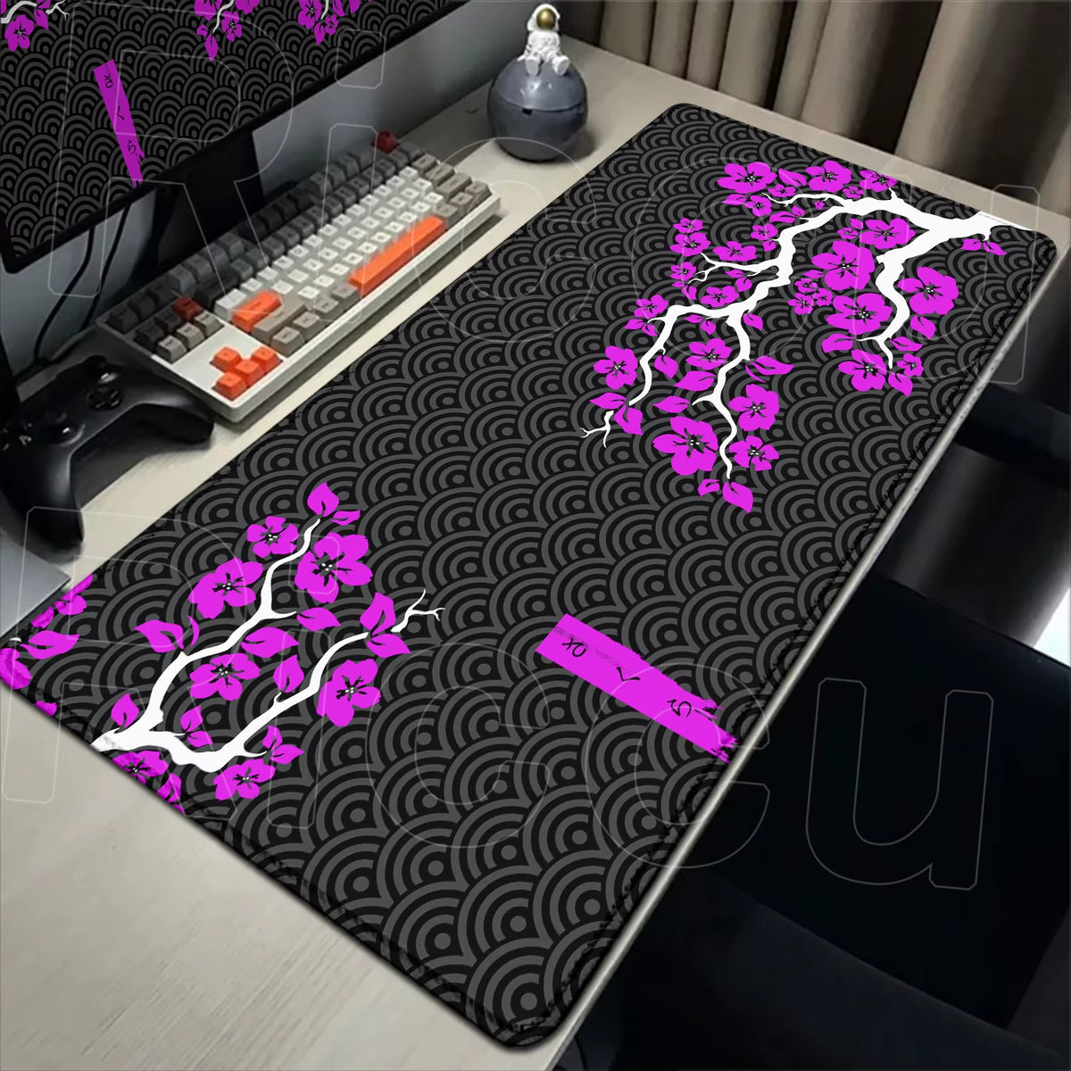 120X60Cm Large Mouse Pad Sakura Gamer Mousepad XXXL Mouse Mat Pc Accessories Rubber Desk Mat Purple Cherry Blossom Keyboard Mats